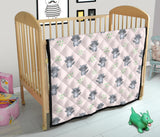 Cute Raccoons Leaves Pattern Premium Quilt
