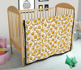 Fried Eggs Pattern Print Design 02 Premium Quilt