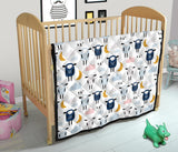 Cute Sleeping Sheep Moon Cloud Pattern Premium Quilt