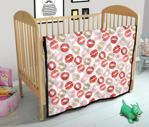 Lips Pattern Print Design 04 Premium Quilt