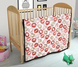 Lips Pattern Print Design 04 Premium Quilt