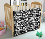 Black White Camo Camouflage Pattern Premium Quilt