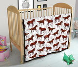 Horses Running Pattern Background Premium Quilt