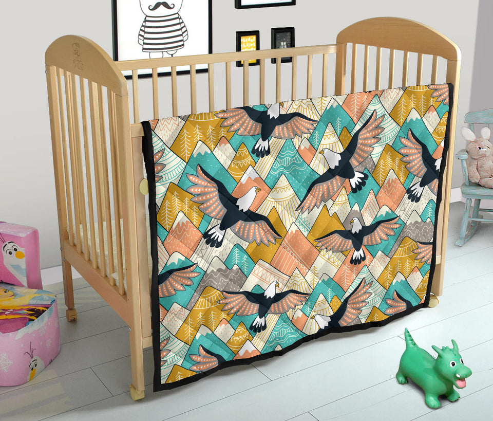Eagle Pattern Print Design 02 Premium Quilt
