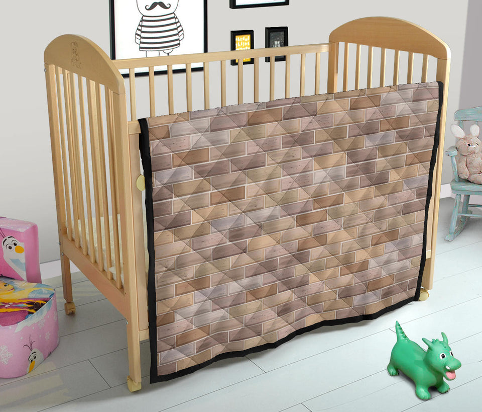 Brick Printed Pattern Print Design 01 Premium Quilt