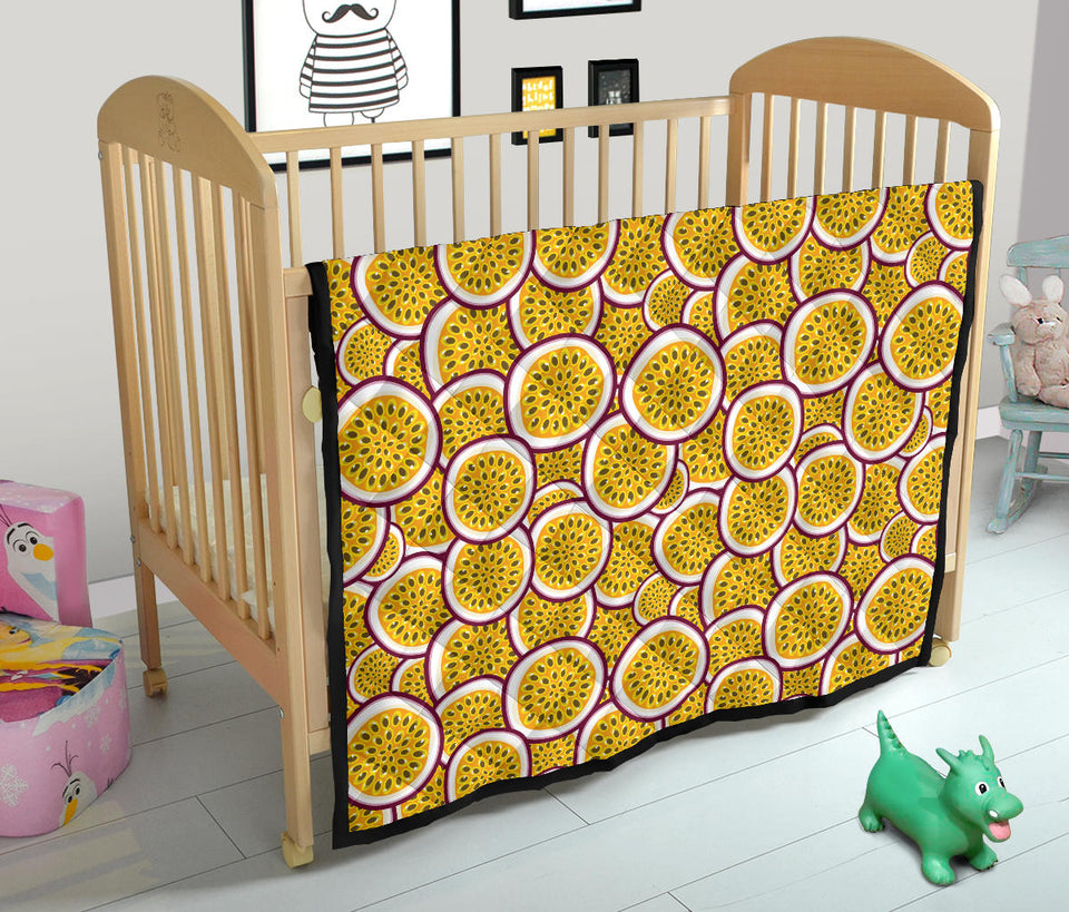Passion Fruits Slice Pattern Premium Quilt