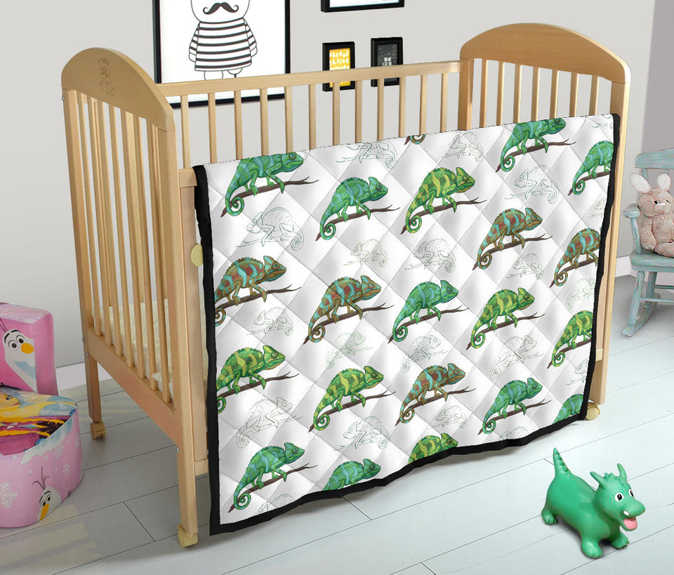 Chameleon Lizard Pattern Premium Quilt