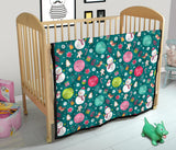 Snowman Bird Decorative Elements Christmas Pattern Premium Quilt