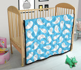 Cute White Sea Lion Seals Pattern Premium Quilt