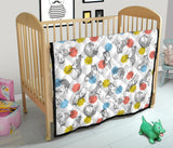 Siberian Husky And Colorful Circle Pattern Premium Quilt