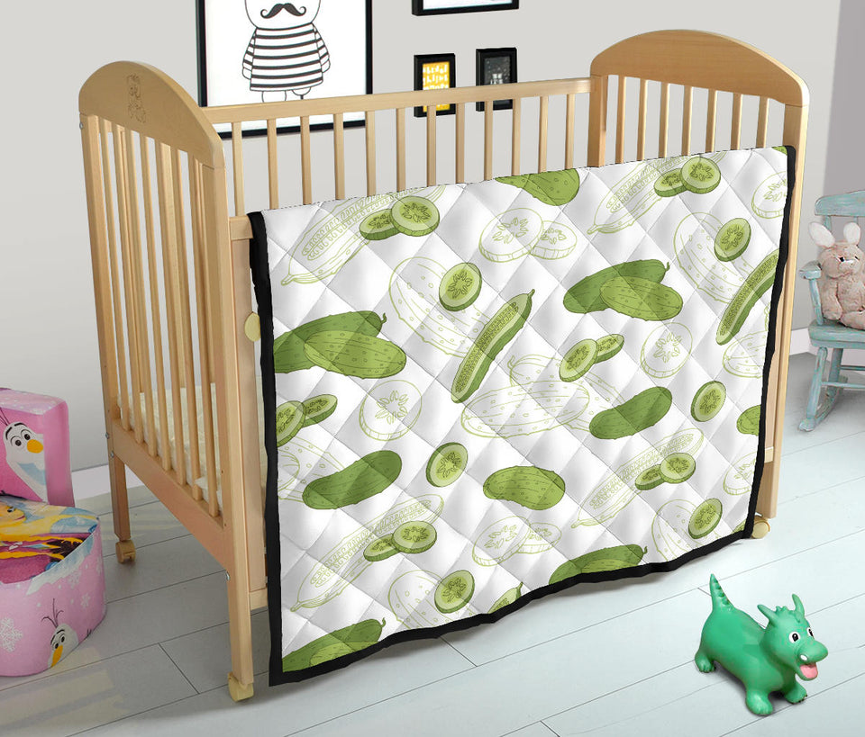 Cucumber Sketch Pattern Premium Quilt
