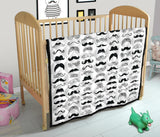 Mustache Beard Pattern Print Design 04 Premium Quilt