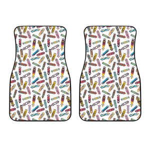 Skate Board Pattern Print Design 05 Front Car Mats