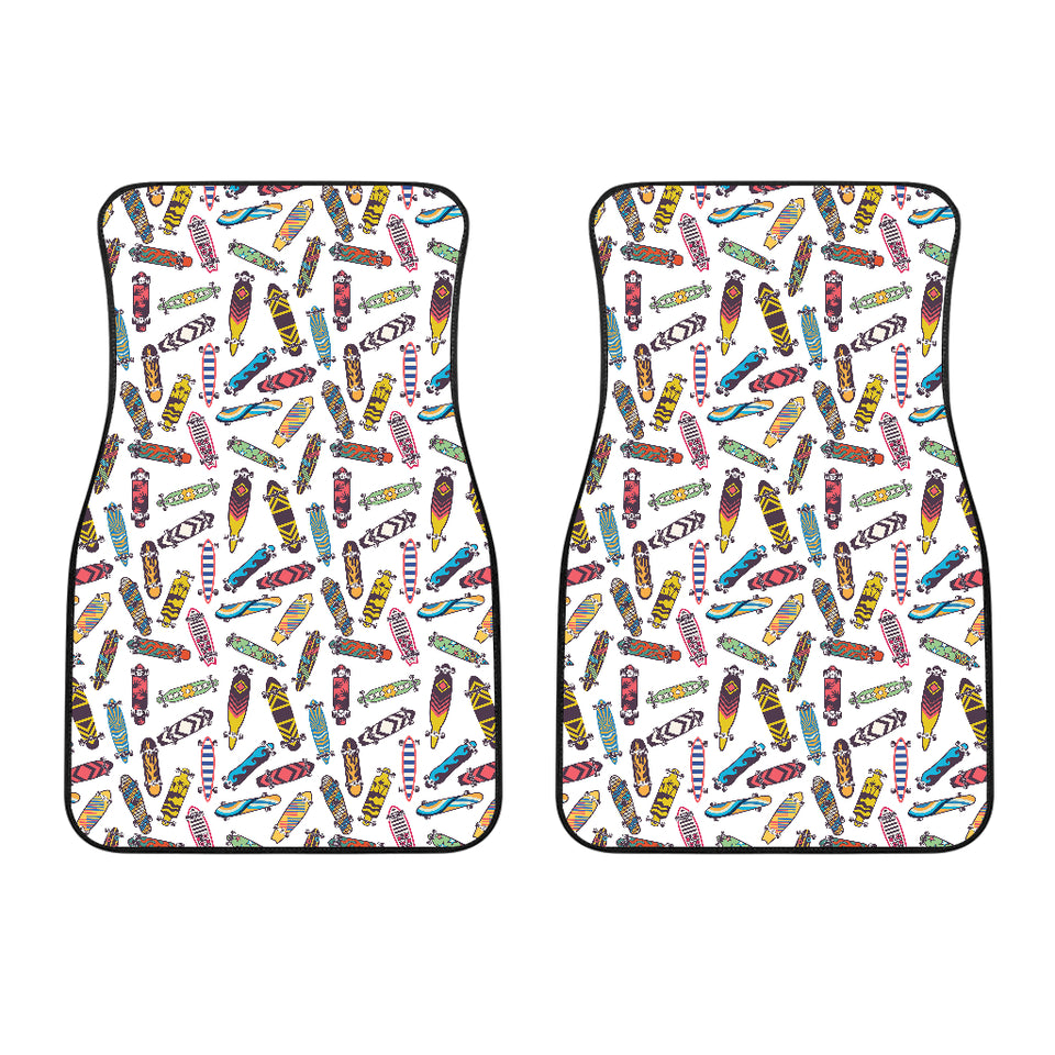 Skate Board Pattern Print Design 05 Front Car Mats