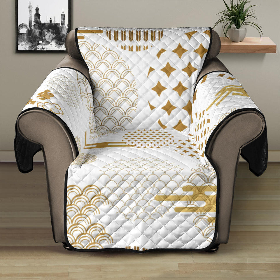 Beautiful gold japanese pattern Recliner Cover Protector