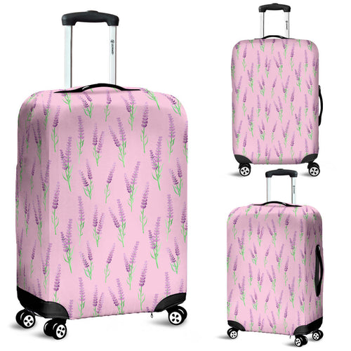 Lavender Pattern Pink Background Luggage Covers