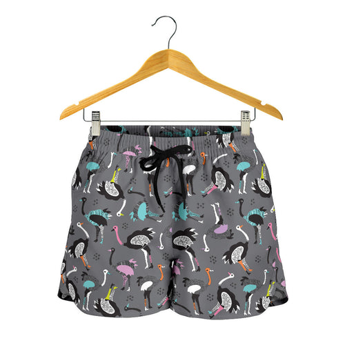 Ostrich Pattern Print Design 01 Women Shorts