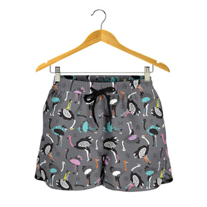 Ostrich Pattern Print Design 01 Women Shorts