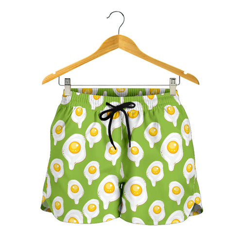 Fried Eggs Pattern Print Design 01 Women Shorts