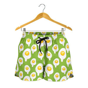 Fried Eggs Pattern Print Design 01 Women Shorts