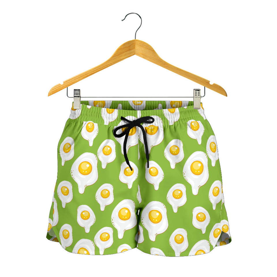 Fried Eggs Pattern Print Design 01 Women Shorts