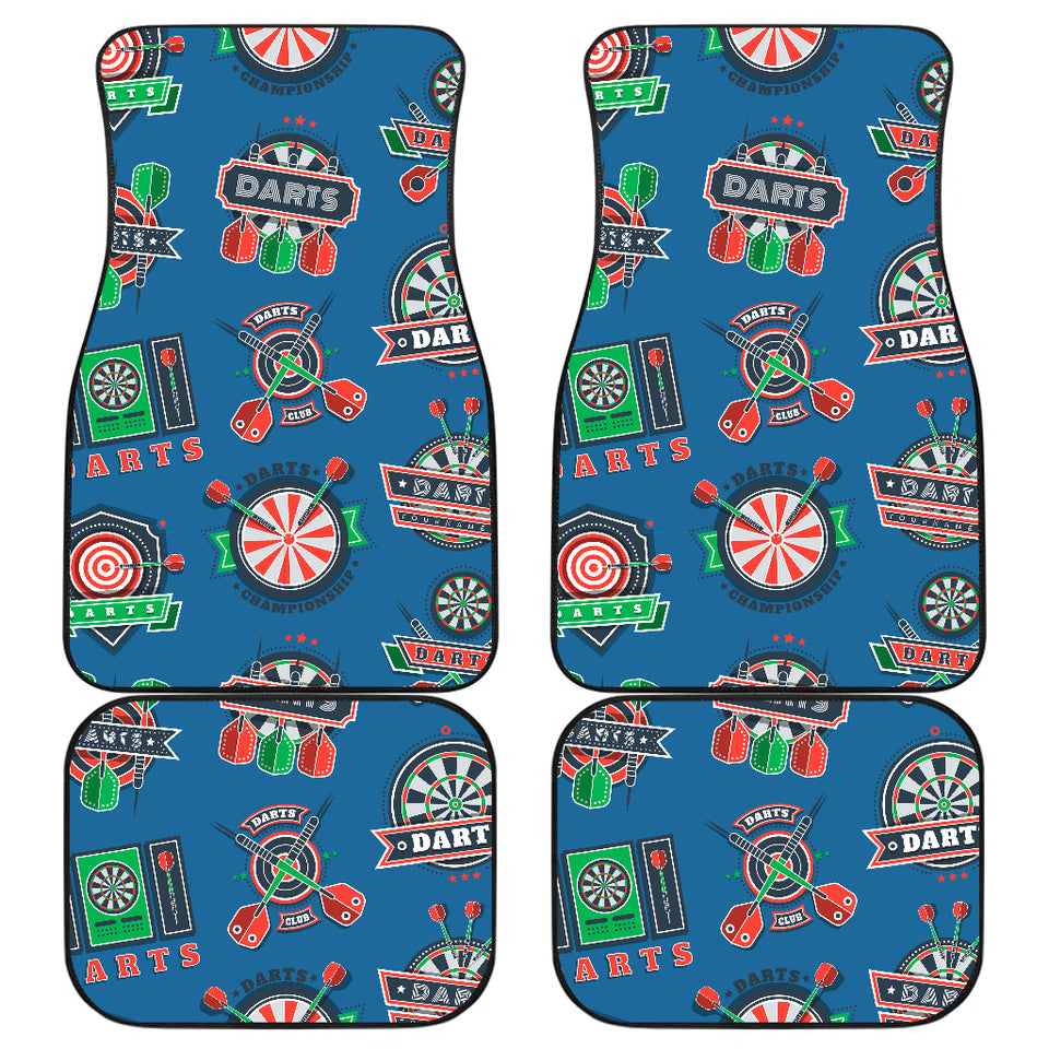 Darts Pattern Print Design 02 Front and Back Car Mats