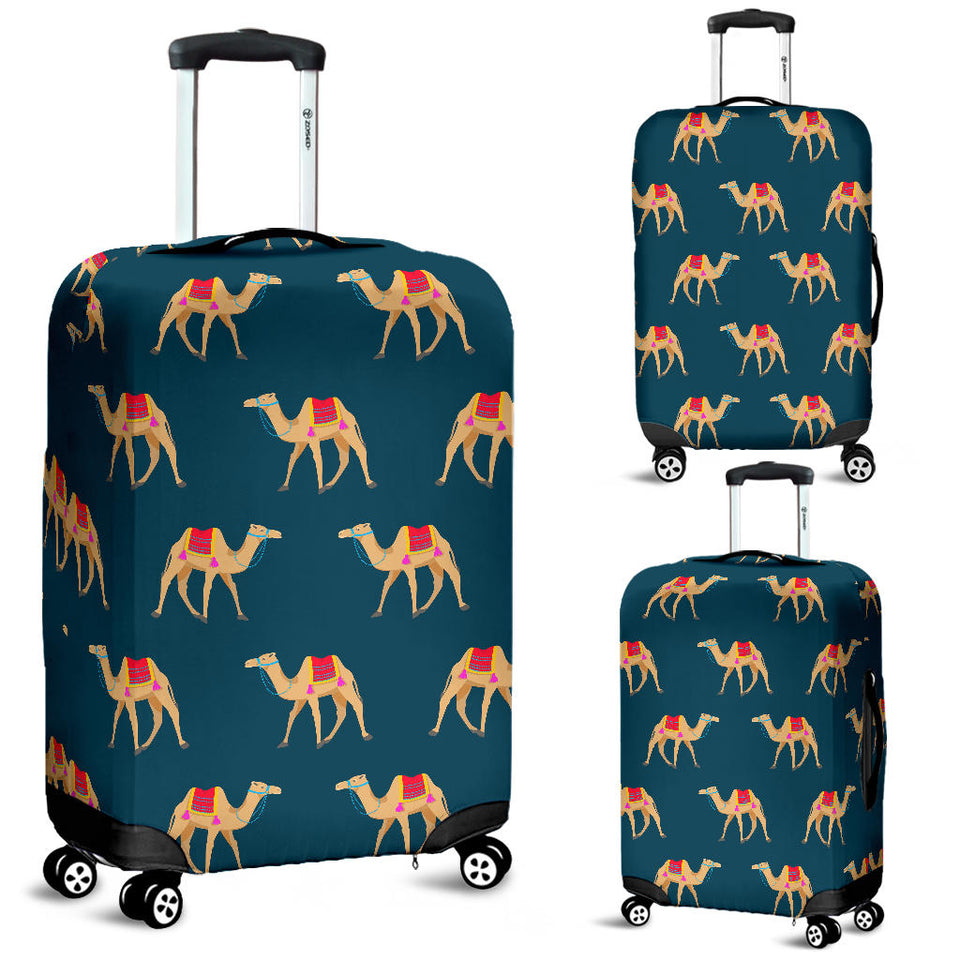 Camel Pattern Blue Blackground Luggage Covers