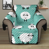 Cute sheep green background Recliner Cover Protector