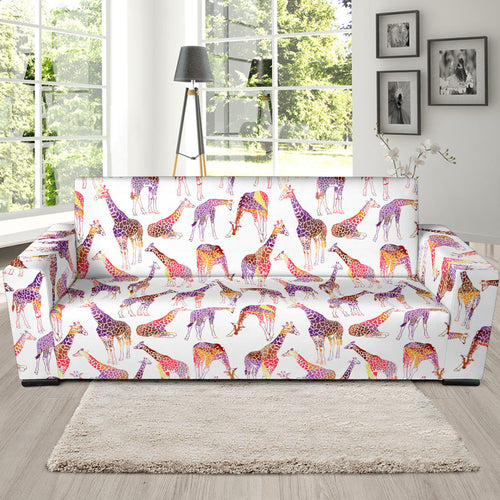 Giraffe Pattern Print Design 02 Sofa Slipcover