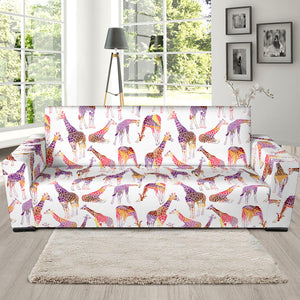 Giraffe Pattern Print Design 02 Sofa Slipcover