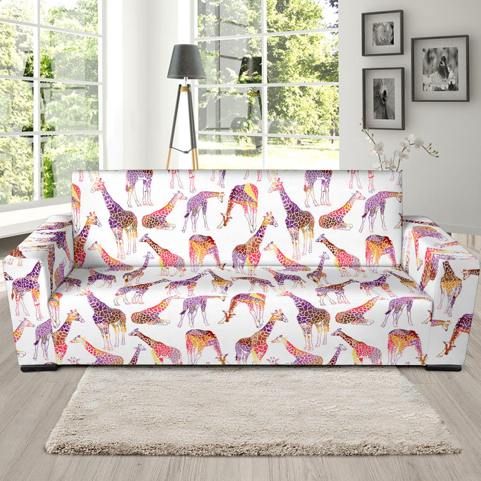 Giraffe Pattern Print Design 02 Sofa Slipcover