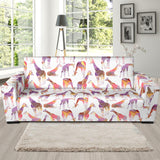 Giraffe Pattern Print Design 02 Sofa Slipcover