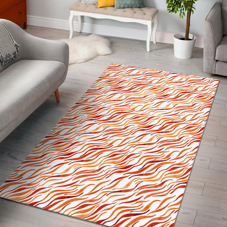 Fire Flame Watercolor Pattern Area Rug