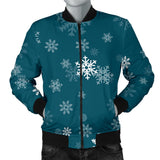 Snowflake Pattern Dark Background Men'S Bomber Jacket