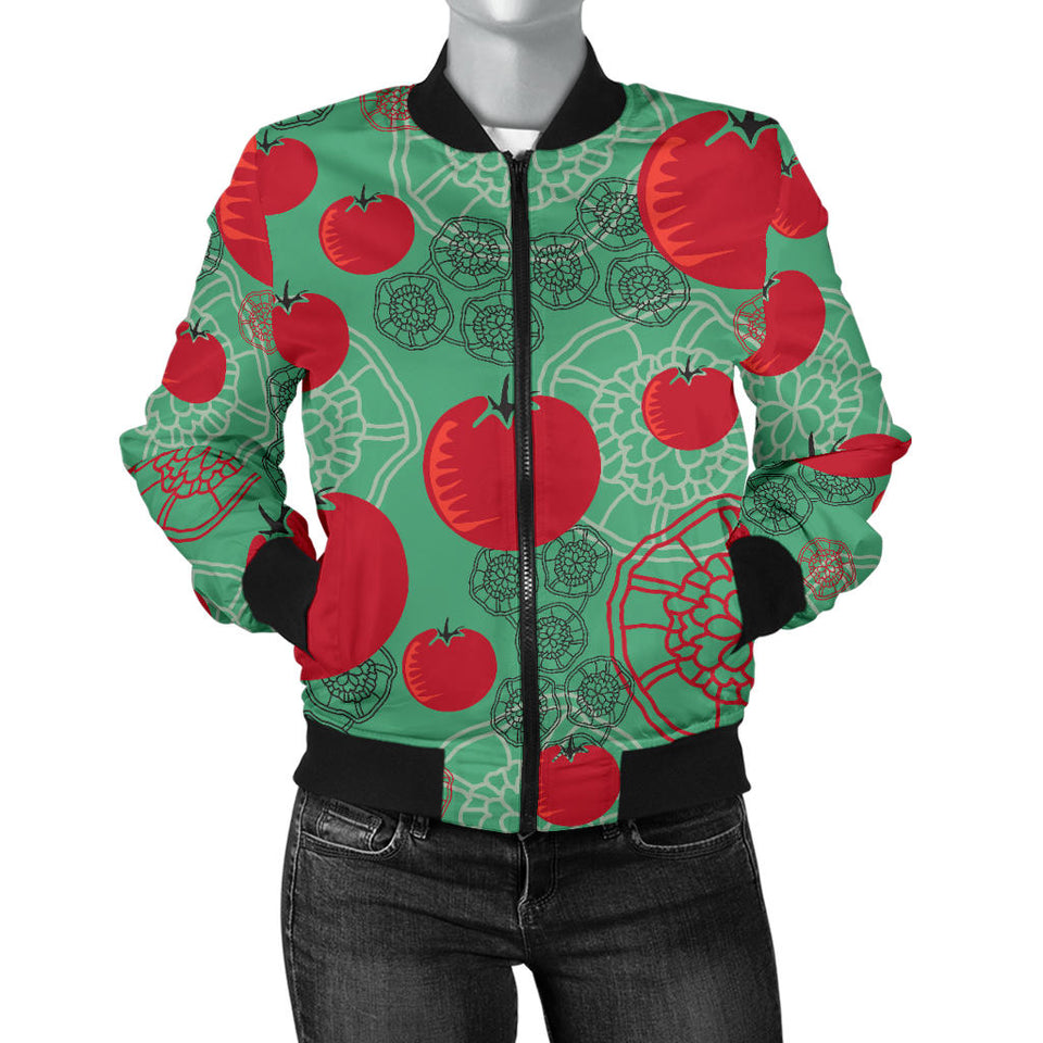 Tomato Design Pattern Women'S Bomber Jacket