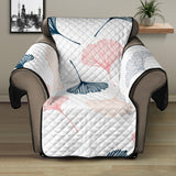 Black Gray Cream coral ginkgo leaves pattern Recliner Cover Protector