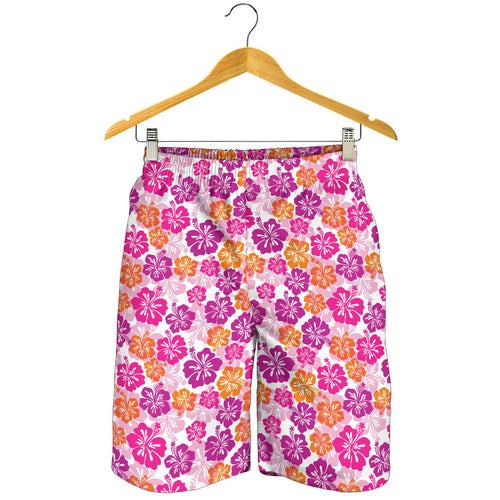 Hibiscus Pattern Print Design 01 Men Shorts