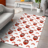 Daruma Japanese Wooden Doll Design Pattern Area Rug