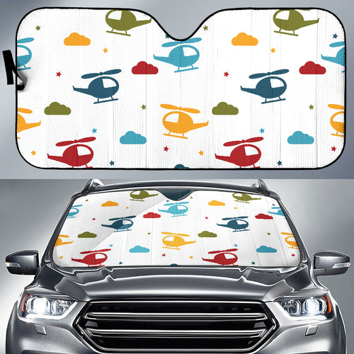 Colorful Helicopter Pattern Car Sun Shade