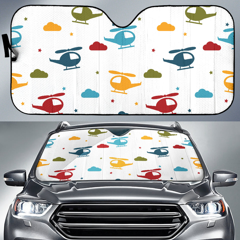 Colorful Helicopter Pattern Car Sun Shade