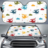 Colorful Helicopter Pattern Car Sun Shade