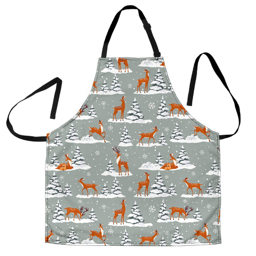 Beautiful Deers Winter Christmas Adjustable Apron