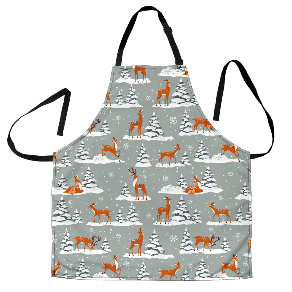 Beautiful Deers Winter Christmas Adjustable Apron