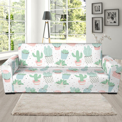 Pastel Colorcactus Pattern Copy Sofa Slipcover