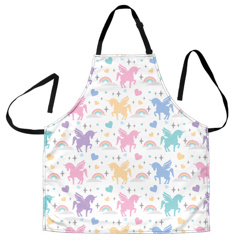 Colorful Unicorn Rainbow Heart Pattern Adjustable Apron