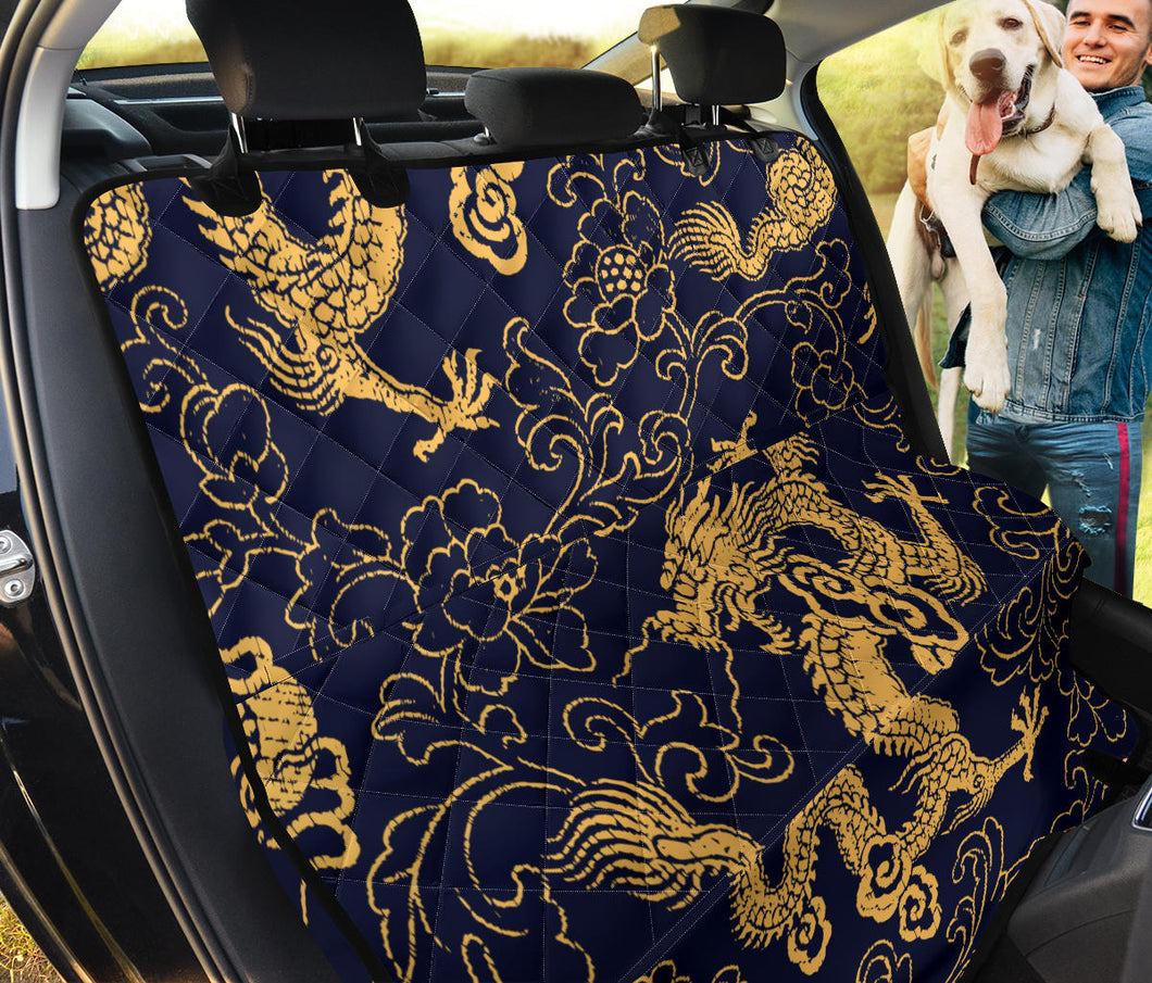 Gold Dragon Pattern Dog Car Seat Covers