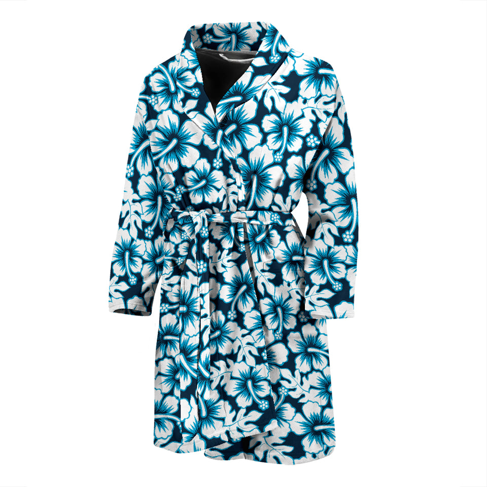 Hibiscus Pattern Print Design 04 Men's Bathrobe