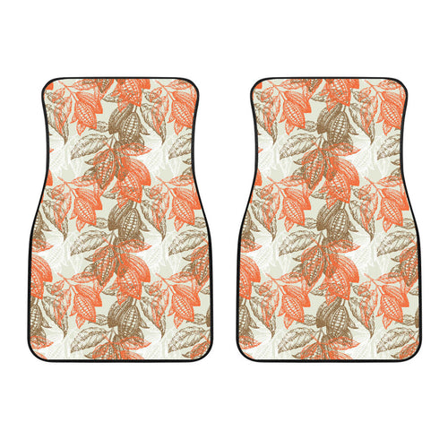 Cocoa Beans Cocoa Tree Pattern  Front Car Mats