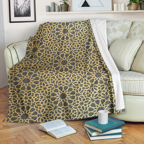 Arabic Star Gold Pattern Premium Blanket
