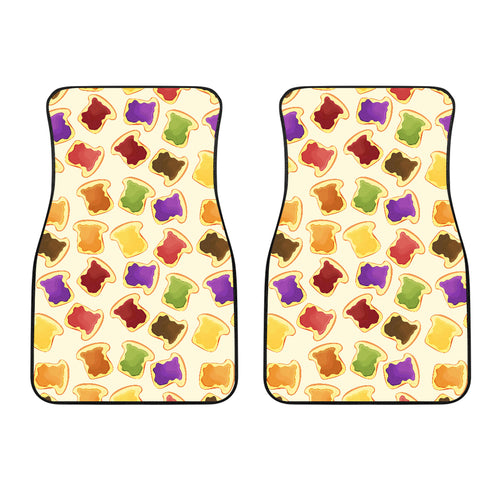 Bread Toast Pattern Print Design 02 Front Car Mats